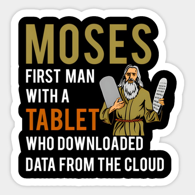 Jewish Passover Moses Tablet Data Cloud Computing Sticker by theCrazyCan